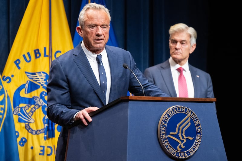 Schumer accused Kennedy, pictured, of walking the country into the nation’s largest measles outbreak in 33 years.