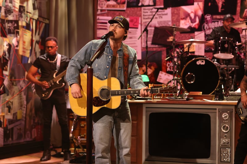 SATURDAY NIGHT LIVE -- Episode 1879 -- Pictured: Musical guest Morgan Wallen performs "I'm the Problem" on Saturday, March 29, 2025 -- (Photo by: Will Heath/NBC via Getty Images)