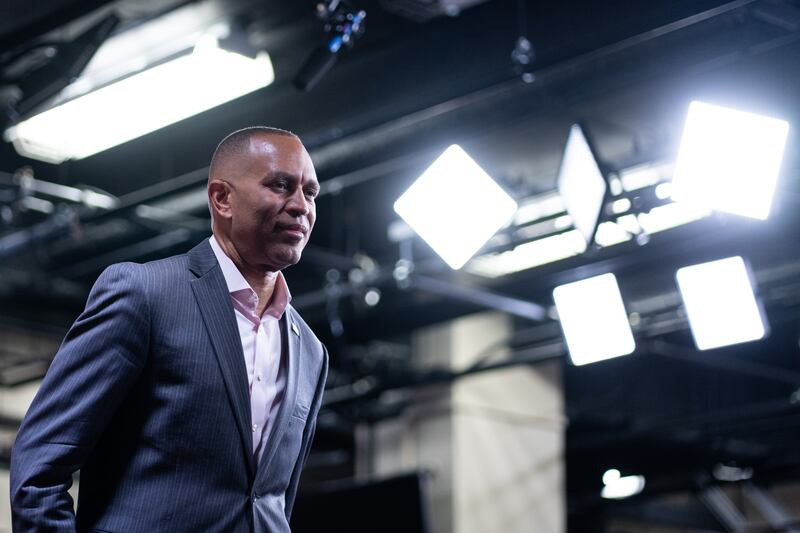 House Minority Leader Hakeem Jeffries at his news conference on Monday, July 21, said that Democrats are exploring opportunities when it comes to the 2026 congressional map as Republicans in Texas move to redraw districts more favorable to the GOP.