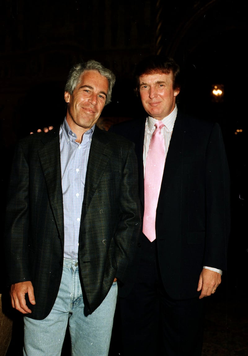 Jeffrey Epstein (left) and Donald Trump