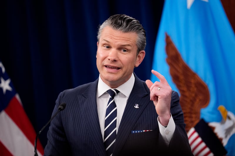 Defense Secretary Pete Hegseth speaks during a news conference at the Pentagon on June 22, 2025 in Arlington, Virginia.