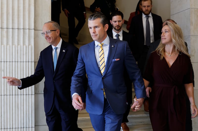 Secretary of Defense Pete Hegseth and his wife Jennifer Rauchet