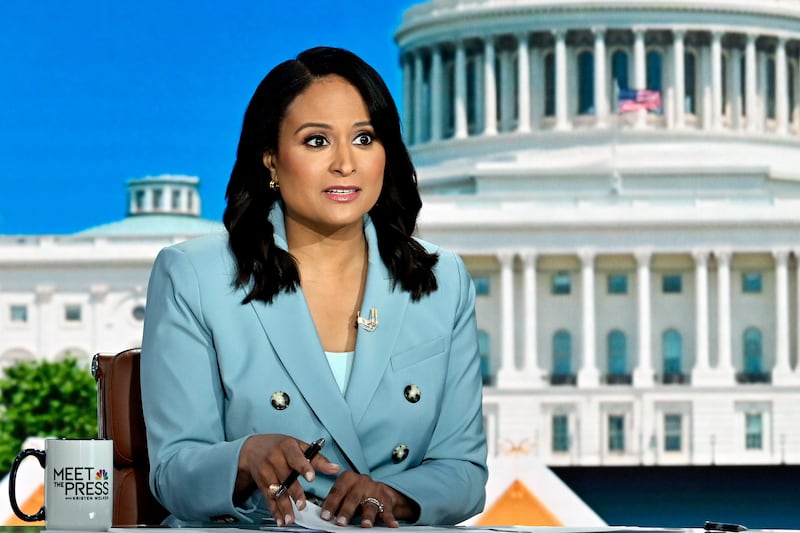Moderator Kristen Welker on the set of the "Meet the Press."