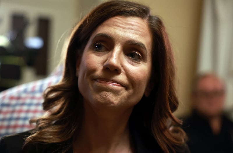 WASHINGTON, DC - OCTOBER 11: U.S. Rep. Nancy Mace (R-SC) speaks to reporters after the House Republicans nominated House Majority Leader Steve Scalise (R-LA) to be their candidate for Speaker of the House, at the U.S. Capitol on October 11, 2023 in Washington, DC. Despite winning a majority of Republican support to run for Speaker, members of his party have changed their support putting Scalise's run for Speaker on uncertain terms. The full House of Representatives is expected to vote on the next Speaker of the House shortly after McCarthy was voted out of his leadership position last week. (Photo by Joe Raedle/Getty Images)