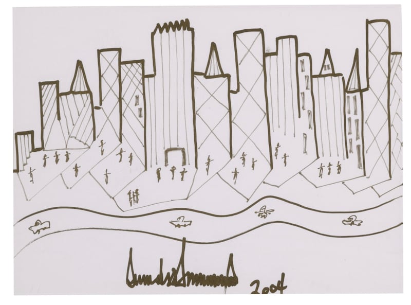 Donald Trump drawing from Sotheby's auction site.