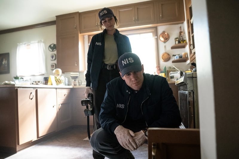 Mariel Molino as Cecilia “Lala” Dominguez and Austin Stowell as Leroy Jethro Gibbs.