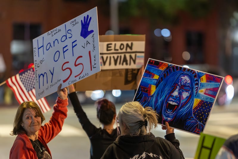 Protestors against the Trump administration.