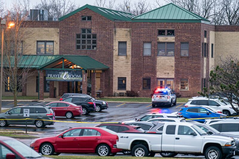 The campus of Abundant Life Christian School after the shooting