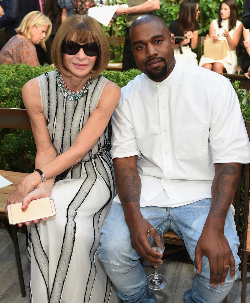 Anna Wintour (L) and Kanye West (R)