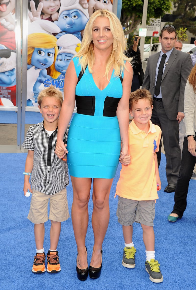 Singer Britney Spears and her sons Sean Federline and Jayden James Federline in 2013.