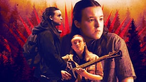 A photo illustration of Bella Ramsey in The Last of Us.