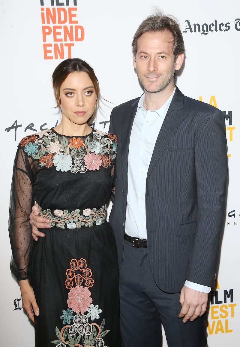 CULVER CITY, CA - JUNE 19: Aubrey Plaza and Jeff Baena arrive at the 2017 Los Angeles Film Festival - screening of "The Little Hours" held at Arclight Cinemas Culver City on June 19, 2017 in Culver City, California.