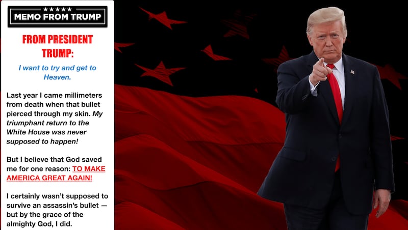 Donald Trump’s Super PAC released this “memo” from the president on Saturday.