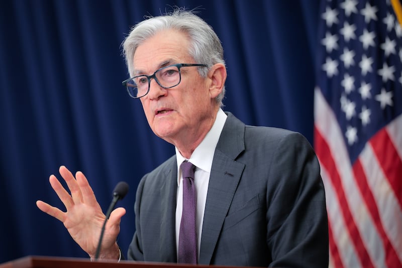 WASHINGTON, DC - JULY 30: Federal Reserve Chairman Jerome Powell answers questions from reporters following the regular Federal Open Market Committee meetings at the Fed on July 30, 2025 in Washington, DC. Despite pressure from U.S. President Donald Trump to lower rates, the U.S. central bank left interest rates unchanged at a range of 4.25 percent to 4.5 percent. (Photo by Chip Somodevilla/Getty Images)