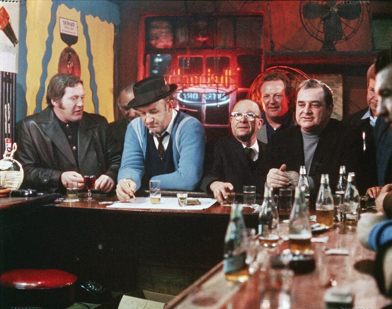 Gene Hackman, second from left, in a scene from The French Connection.