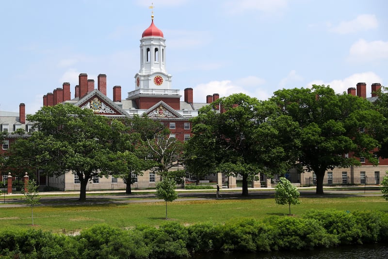CAMBRIDGE, MASSACHUSETTS - JULY 08: A view of the campus of Harvard University on July 08, 2020 in Cambridge, Massachusetts.