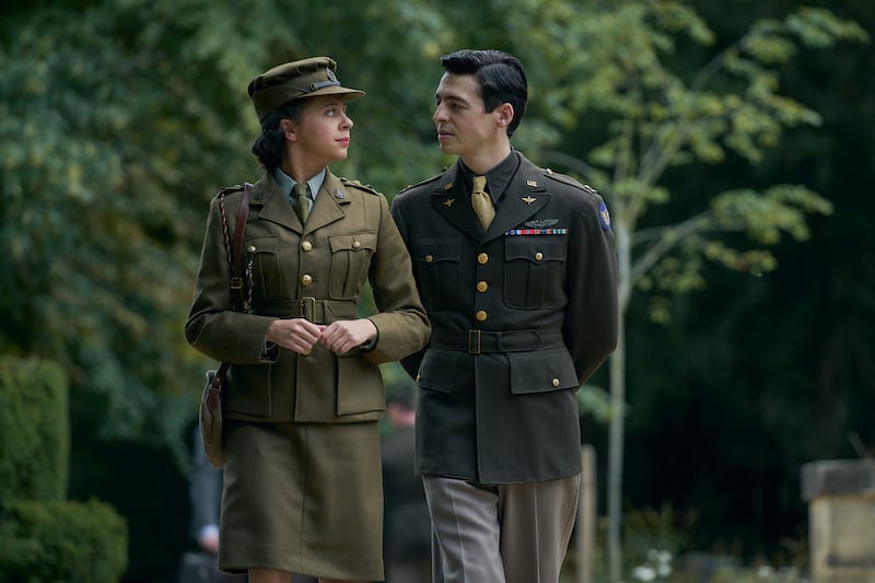 Bel Powley and Anthony Boyle in Masters of the Air.