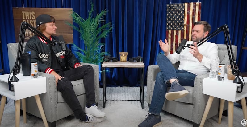 Theo Von and JD Vance.