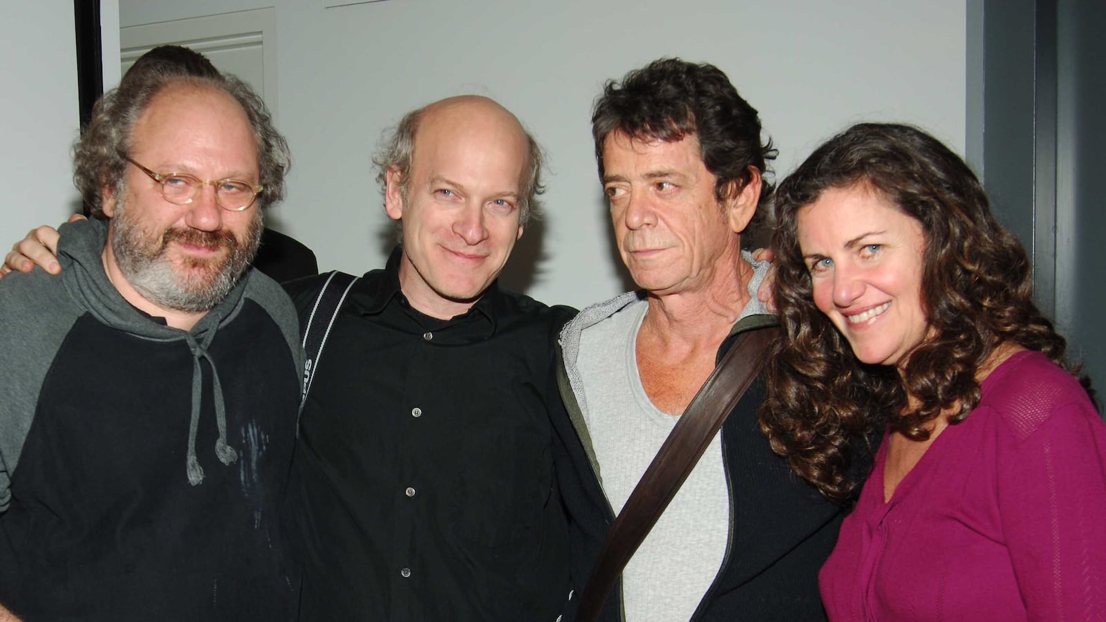 NEW YORK CITY, NY - JANUARY 19: (L-R) Hal Willner, Timothy Greenfield-Sanders, Lou Reed and Sheila Rogers attend Dinner Celebrating the Opening of LOU REED NEW YORK Photography Exhibition hosted by HERMES at Steven Kasher Gallery on January 19, 2006 in New York City. (Photo by Joe Schildhorn/Patrick McMullan via Getty Images)