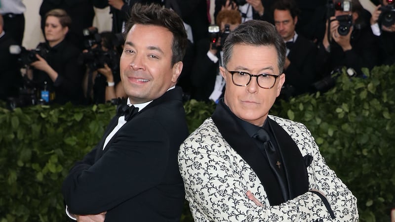 Jimmy Fallon and Stephen Colbert at the 2018 Met Gala