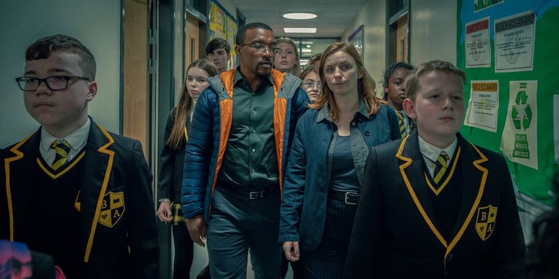 Ashley Walters and Faye Marsay in Adolescence.