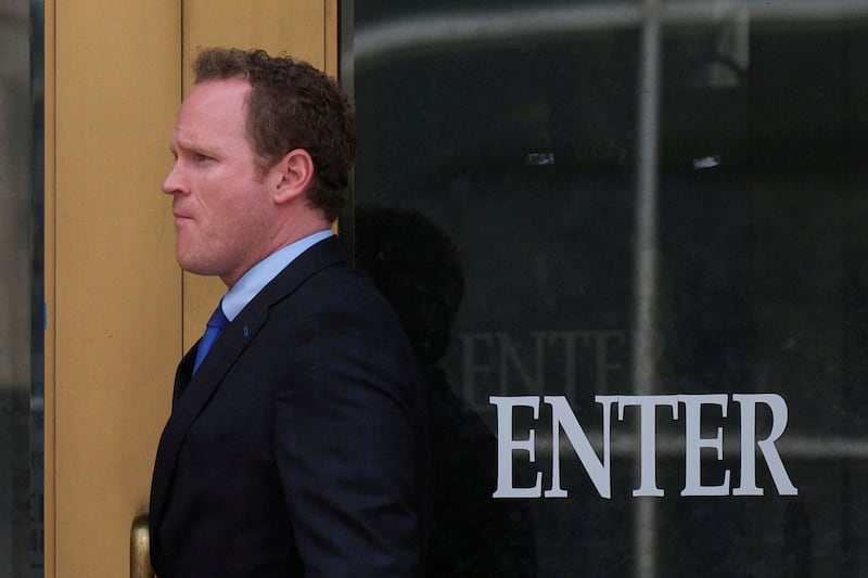 A photo of Rudy Giuliani’s locally based lawyer Brian Tevis arriving at court in Fulton County, Georgia on Wednesday.