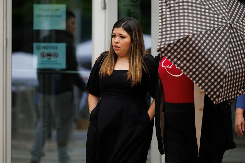 NASHVILLE, TENNESSEE - JUNE 13: Jennifer Vasquez Sura, the wife of Kilmar Abrego Garcia, exits the courthouse during the arraignment of Kilmar Abrego Garcia at Fred D Thompson Federal Building & Courthouse Kilmar Abrego Garcia returned to the U.S. from El Salvador to face human trafficking charges according to U.S. Attorney General Pam Bondi. Kilmar Garcia is scheduled to appear in a federal courtroom in Nashville on Friday. (Photo by Brett Carlsen/Getty Images)