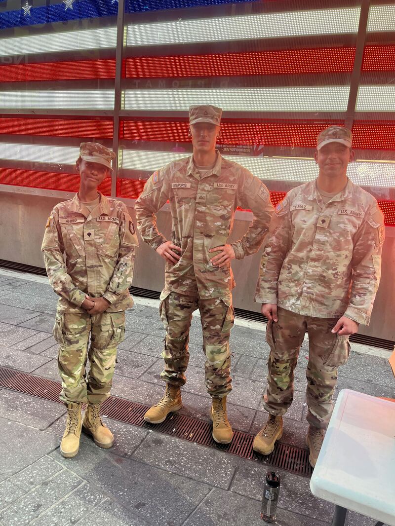 Soldiers in Times Square