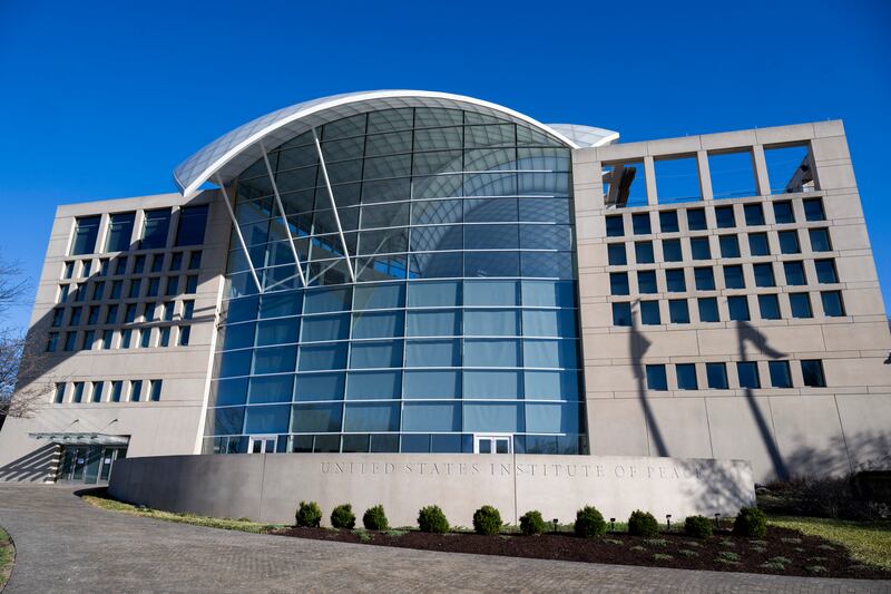 The US Institute of Peace in Washington, DC, on March 18, 2025. Cost-slashers of US President Donald Trump seized control on March 17 of the institute, ousting the leader of the taxpayer-funded center for conflict resolution created by Congress in 1984. (Photo by ROBERTO SCHMIDT / AFP) (Photo by ROBERTO SCHMIDT/AFP via Getty Images)