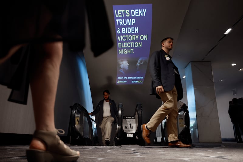Members of the Libertarian Party gather for the party's national convention at the Washington Hilton on May 25, 2024 in Washington, DC.