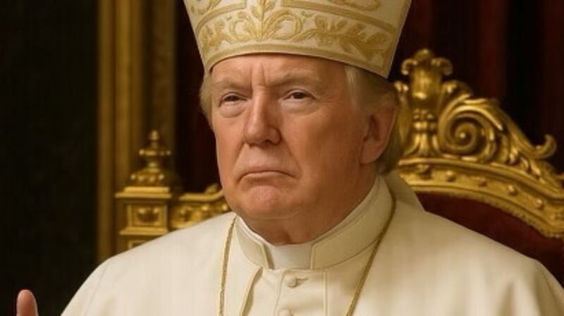 President Donald Trump shared an AI-generated image on Friday of himself dressed as the pope