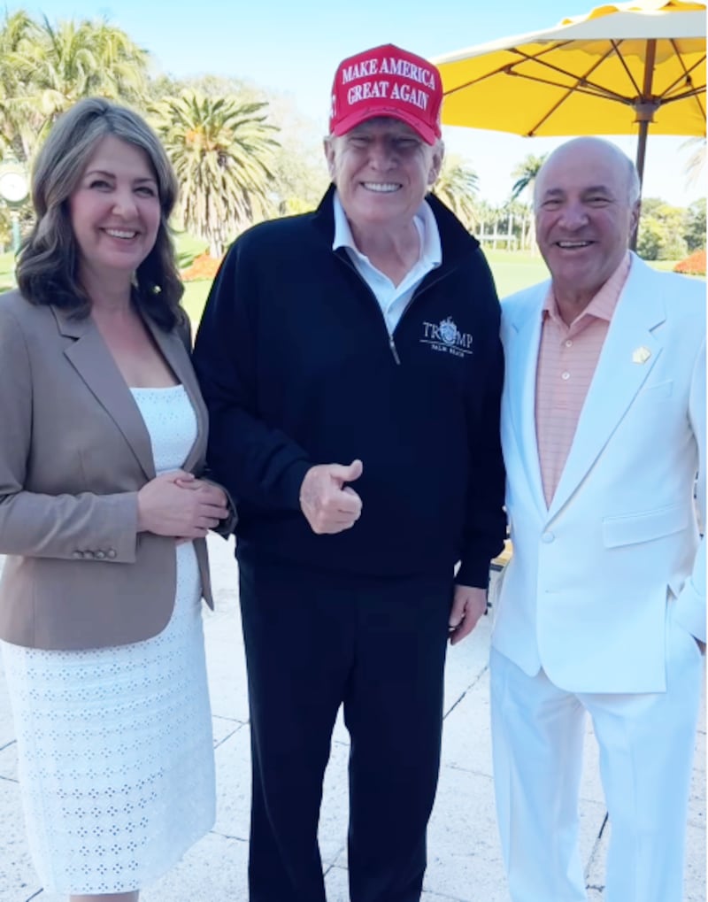 Danielle Smith, Donald Trump and Kevin O'Leary