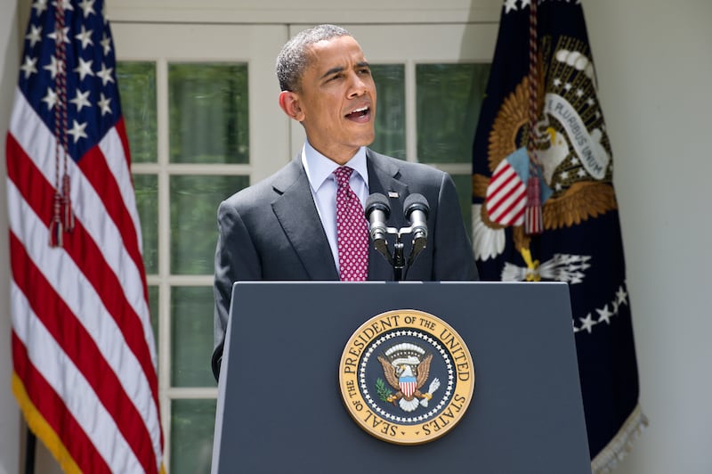 US President Barack Obama delivers a statement in the Rose Garden of the White House in Washington,DC on June 15, 2012 after the US announced it will stop deporting young law-abiding illegal immigrants who satisfy broad criteria, in a move that will be seen as a concession to the Hispanic community ahead of November's election. AFP PHOTO/Nicholas KAMM (Photo by Nicholas KAMM / AFP) (Photo by NICHOLAS KAMM/AFP via Getty Images)