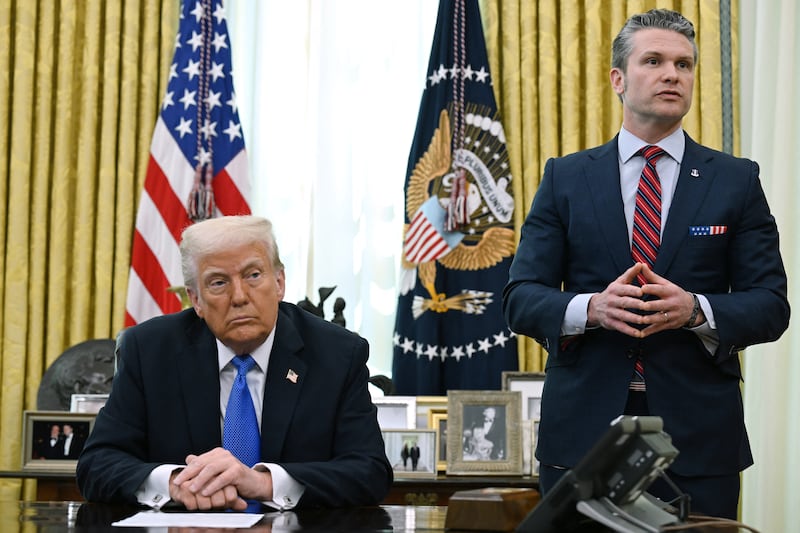 Donald Trump and Pete Hegseth.