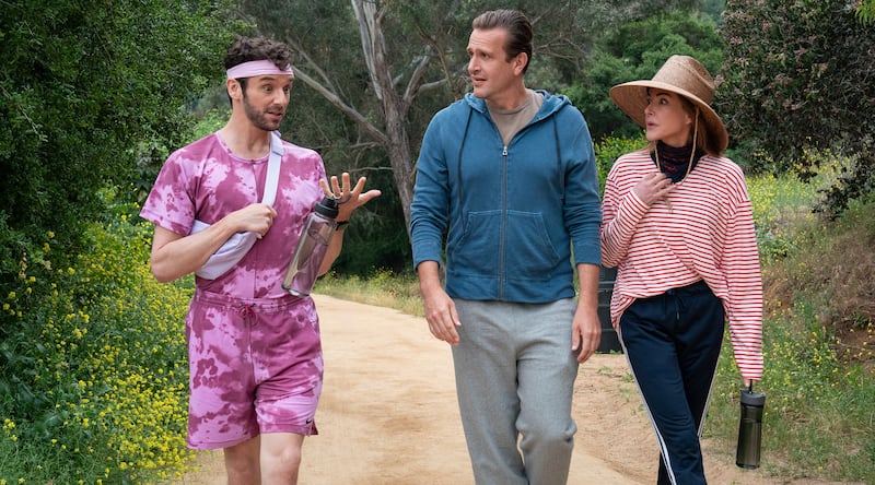 Michael Urie, Jason Segel, and Christa Miller in Shrinking