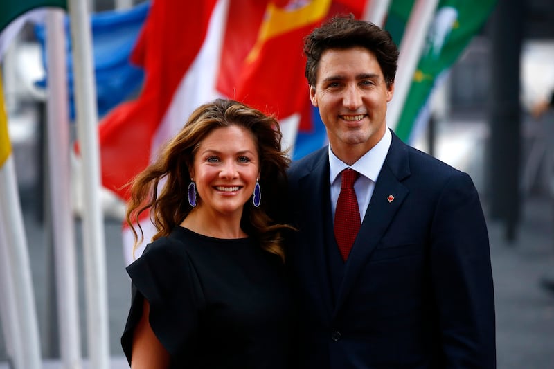 Sophie Trudeau (L) and Justin Trudeau (R)