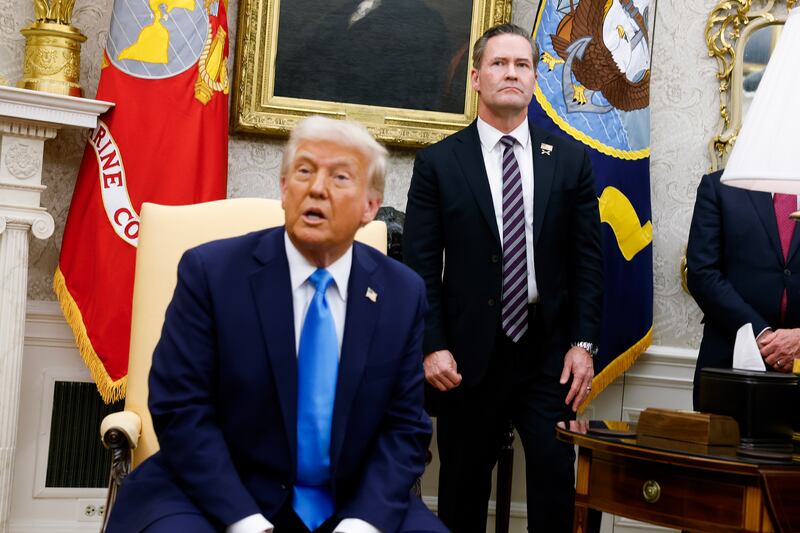 Donald Trump and Mike Waltz.