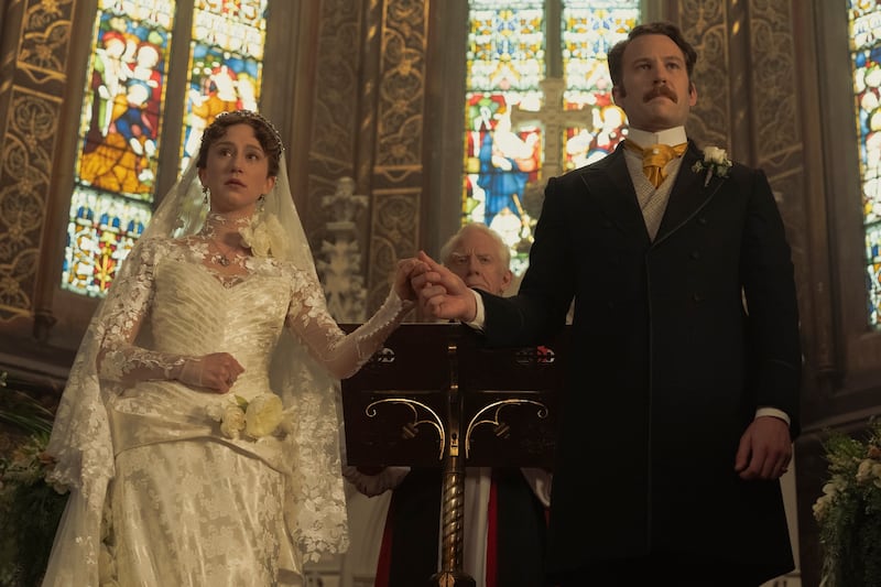 Taissa Farmiga and Ben Lamb in "The Gilded Age"
