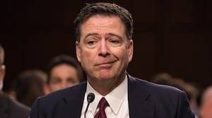 Former FBI Director James Comey testified in front of the Senate Intelligence Committee, on his past relationship with President Donald Trump, and his role in the Russian interference investigation, in the Senate Hart building on Capitol Hill, on Thursday, June 8, 2017. (Photo by Cheriss May) (Photo by Cheriss May/NurPhoto via Getty Images)