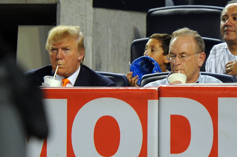 Donald Trump and Bill O'Reilly at a New York Yankees game in 2010.