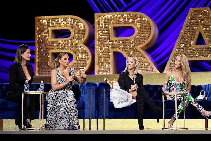 Photo of Julia Lemigova, Larsa Pippen, Dr. Nicole Martin, and Lisa Hochstein at BravoCon