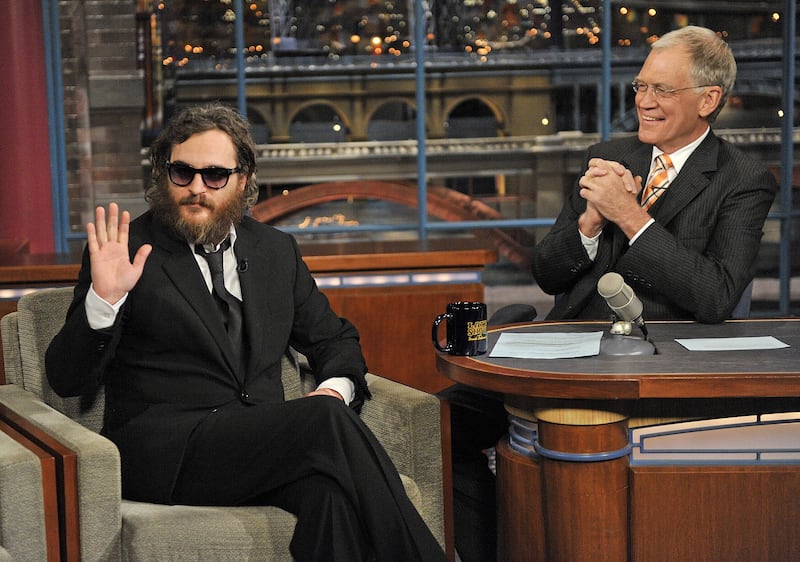 Joaquin Phoenix visits the LATE SHOW with DAVID LETTERMAN
