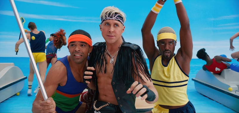A still from Barbie featuring Ryan Gosling as Ken.
