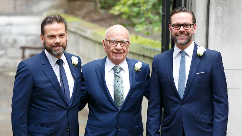 Rupert Murdoch and his sons Lachlan (left) and James (right).