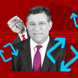 An illustration of Trump ambassador Jeffrey Ross Gunter runs for Nevada Senate seat.