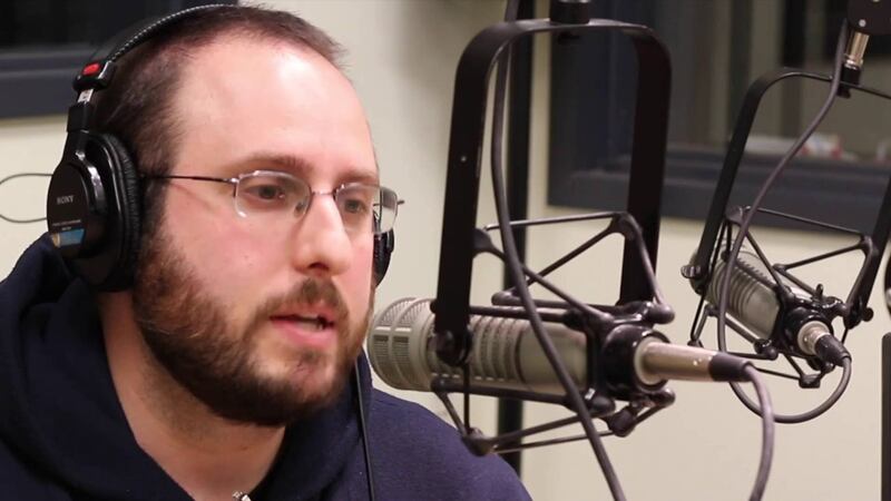 Seth Abramson in 2016, speaking on a local radio program in New Hampshire.