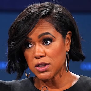 NEW YORK, NEW YORK - SEPTEMBER 19: Tiffany Cross, Host of MSNBC Cross Connection speaks on stage during The 2022 Concordia Annual Summit - Day 1 at Sheraton New York on September 19, 2022 in New York City. (Photo by Leigh Vogel/Getty Images for Concordia Summit)