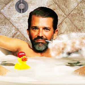 Donald Trump Jr. in bathtub, photo illustration