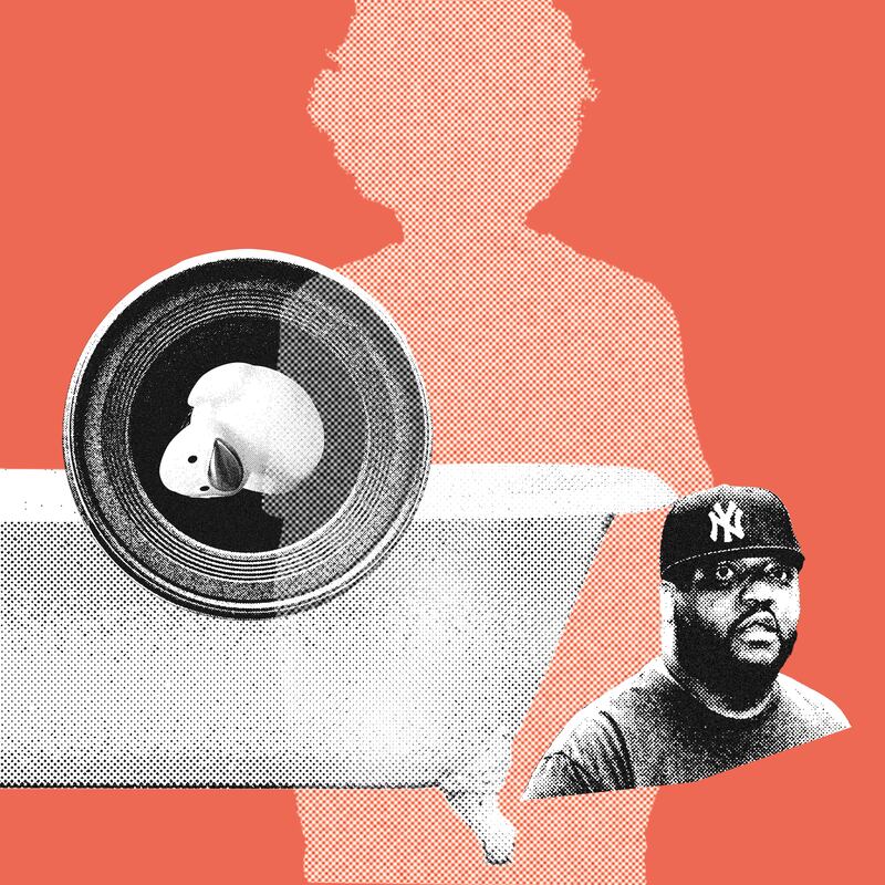 illustration of Aries Spears with a bathtub in the background