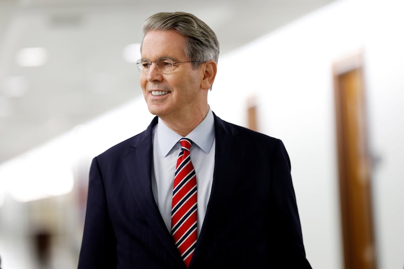 Treasury Secretary Scott Bessent arrives for a meeting with Sen. Mike Crapo (R-ID) in the Dirksen Senate Office Building on December 10, 2024 in Washington, DC.